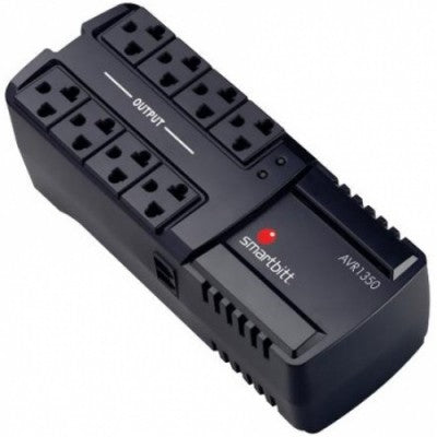 Regulador SMARTBITT SBAVR1350 - Negro, Hogar y Oficina, 1350 VA, 675 W Regulador SMARTBITT SBAVR1350 - Negro, Hogar y Oficina, 1350 VA, 675 W